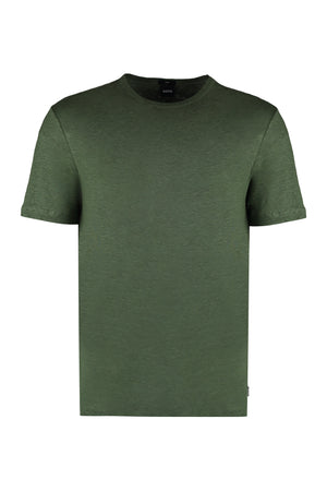 T-shirt girocollo in lino-0